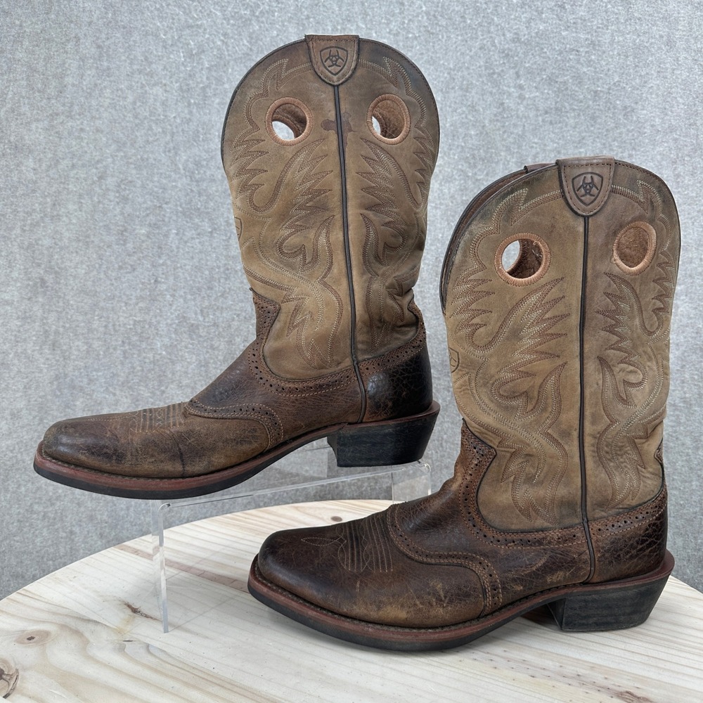 Ariat Heritage Roughstock Western Boots Mens 10.5 Brown Leather 10002227